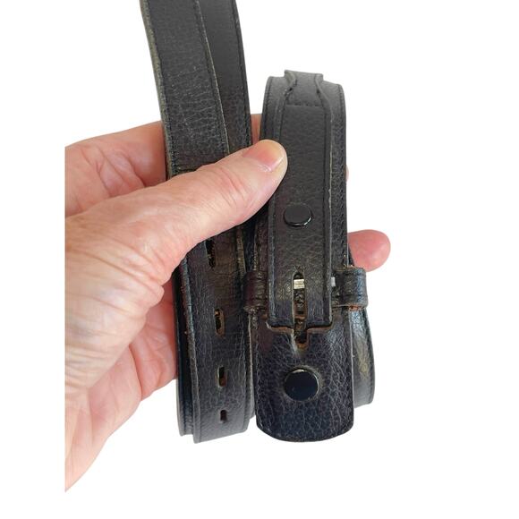 Tony Lama Vintage Leather Ranger Style 1" Belt Black No Buckle Womens Size 34 - Picture 2 of 7